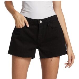 NEW FRAME Le Grand Garcon Shorts Black Denim Cutoff 30